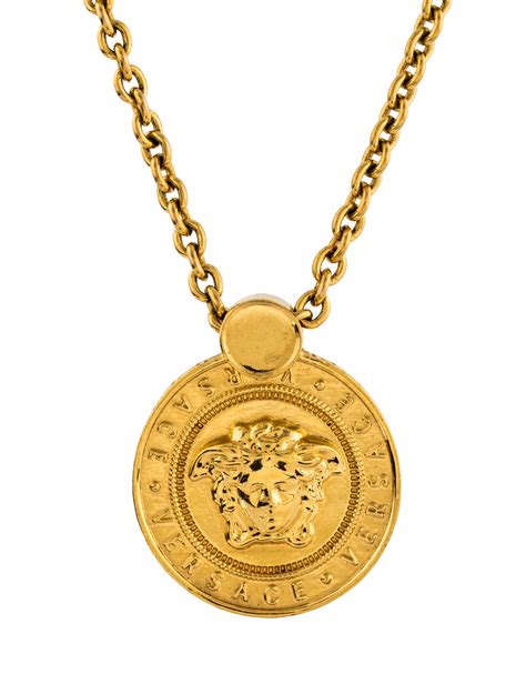 versace chain only necklaces free shipping|Versace small medusa head necklace.